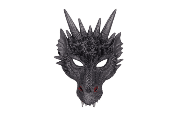 Himine - Máscara para cosplay, diseño de dragón, talla única , Negro