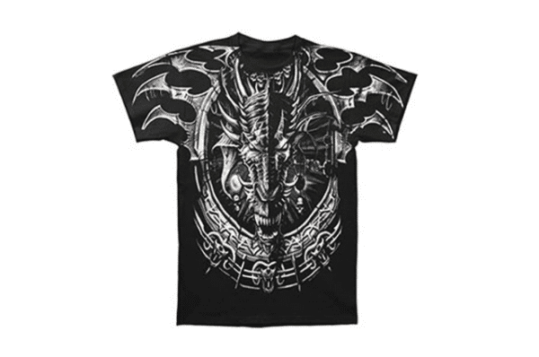 Liquid azul de los hombres PLUS-SIZE Dragon Catcher playera