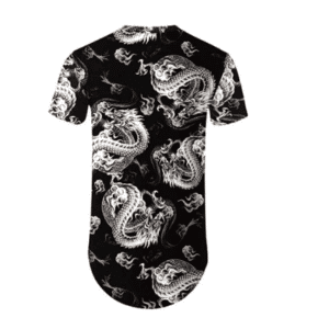 TOPUNDER - Camiseta de verano para hombre, cuello redondo, manga corta, diseño de dragones, impresión 3D