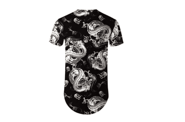 TOPUNDER - Camiseta de verano para hombre, cuello redondo, manga corta, diseño de dragones, impresión 3D