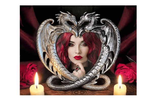Alchemy Gothic England - Marco de fotos, diseño de corazón de dragón