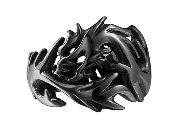Anillos De Acero Inoxidable Para Hombre Estilo Gótico Vintage Diseño De Dragón Volador