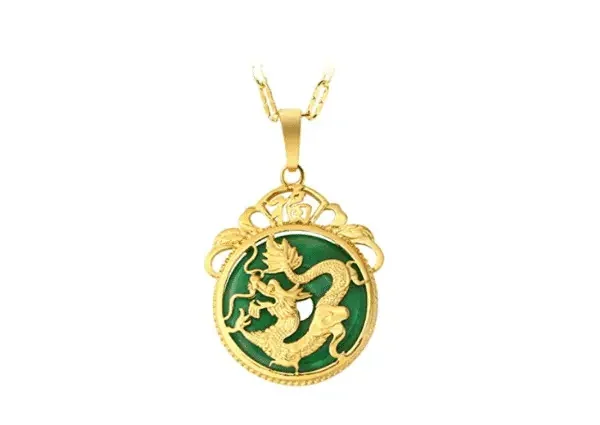 Collar Con Colgante De Dragón De Jade Verde Aaa Chino Para Proteger Tu Salud