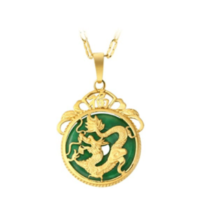 Collar con colgante de dragón de jade verde AAA chino para proteger tu salud