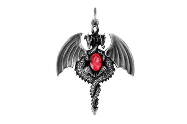 Double Dragon colgante medallón collar coleccionable accesorio joyas