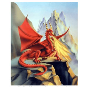 Fire Dragon – mítico Sue Dawe Decor Art Print