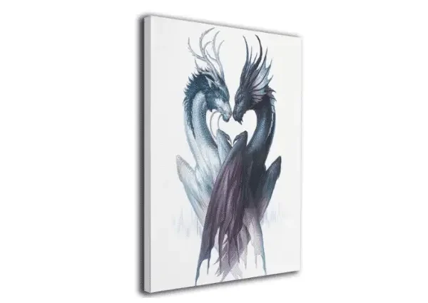 Lienzo Impreso En Lienzo Para Pared Diseño De Dragones Yin Yang