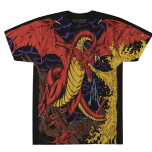 Liquid Blue Dragon Vintage All Over Print Camiseta de manga corta