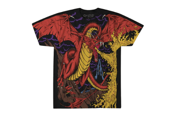 Liquid Blue Dragon Vintage All Over Print Camiseta de manga corta