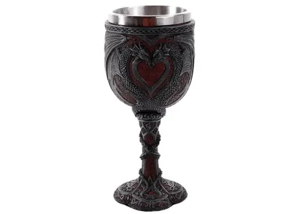 Pacific Giftware Copa De Vino Con Forma De Corazón De Dragón Doble 7.0 In