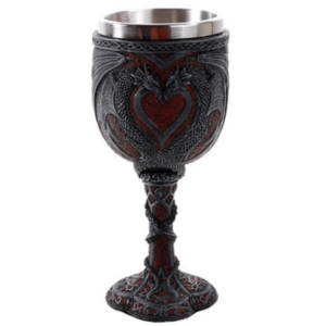 Pacific Giftware - Copa de vino con forma de corazón de dragón doble 7.0 in