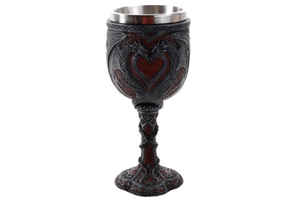 Pacific Giftware - Copa de vino con forma de corazón de dragón doble 7.0 in