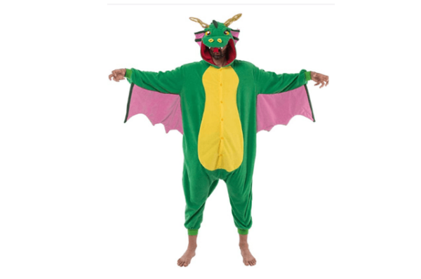 Spooktacular Creations - Pijama de felpa unisex para adultos, disfraz de un dragón