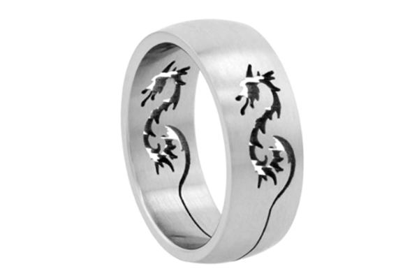 Surgical Stainless Steel Dragon Wedding Ring