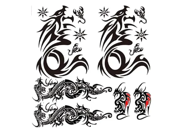 Tatuajes Temporales Tribales De Dragones Extra Grandes