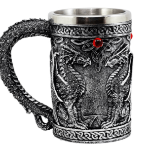 ebros regalo grande plata celta individual Dragon Fire Drakes Taza de café cerveza Tankard Bebida Copa 14oz