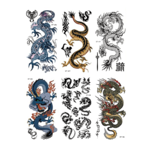 supperb Mix Dragones temporal tatuaje6-pack